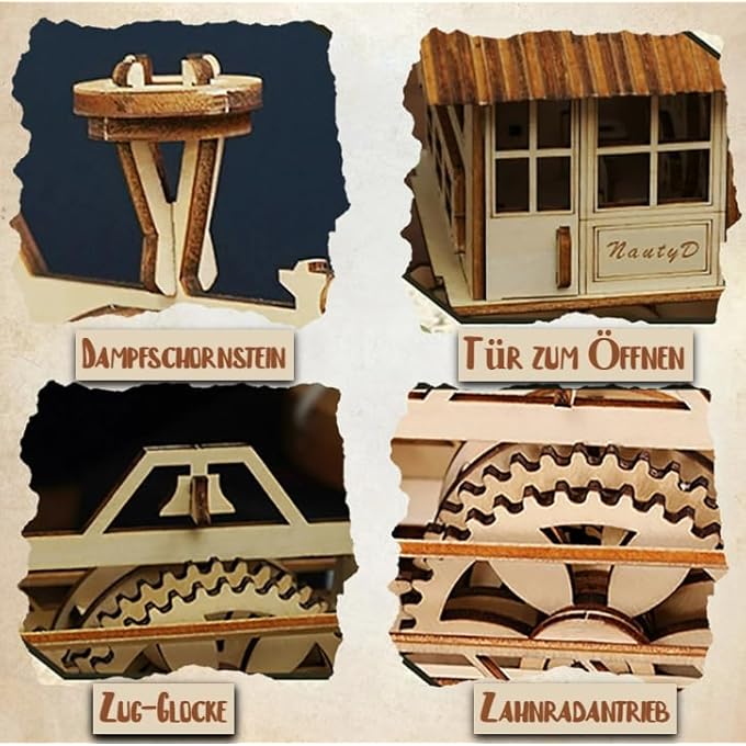 3D WOODEN PUZZLE MARBLE MAZE - DIY MECHANICAL MARBLE RUN MODEL, CREATIVE BUILDING SET FOR ADULTS & CHILDREN, EDUCATIONAL TOY WITH GEARS, GIFT FOR CRAFTERS AND MODEL BUILDING FANS (LOCOMOTIVE 227 - Image 2